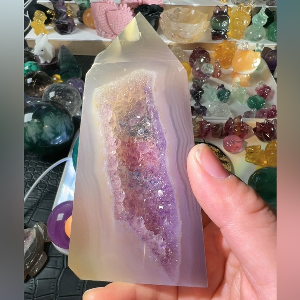 Amethyst Geode Crystal Decor 4.5×2.5 inches